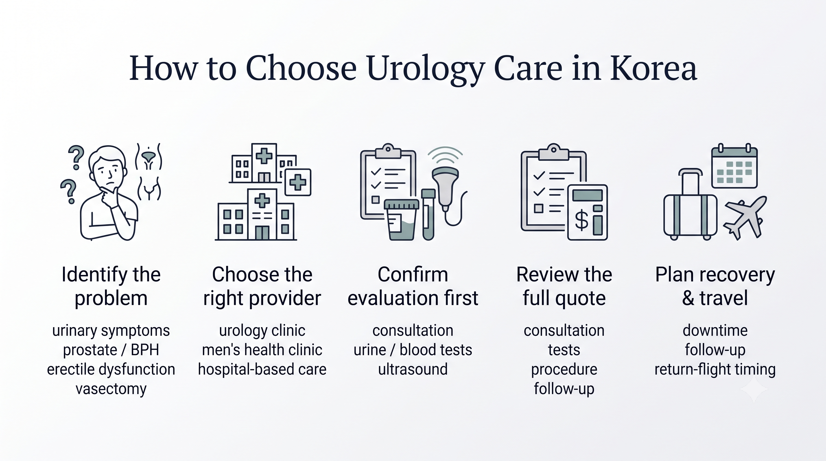 How to choose urology care in Korea: provider selection, evaluation, treatment quote and recovery planning